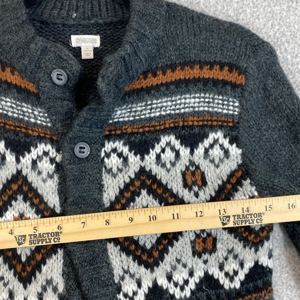 Gymboree fair isle cardigan kids L Apres ski family photos grandpa wool unisex